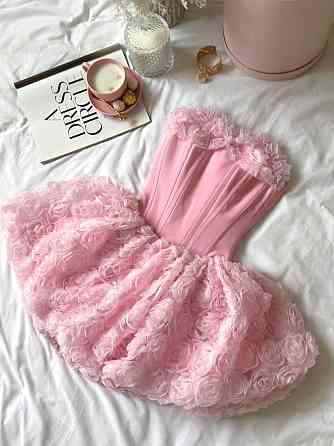 Женское стильное элегантное романтическое корсетное платье костюмное+фатин розы Розовый, 44/46 Одесса