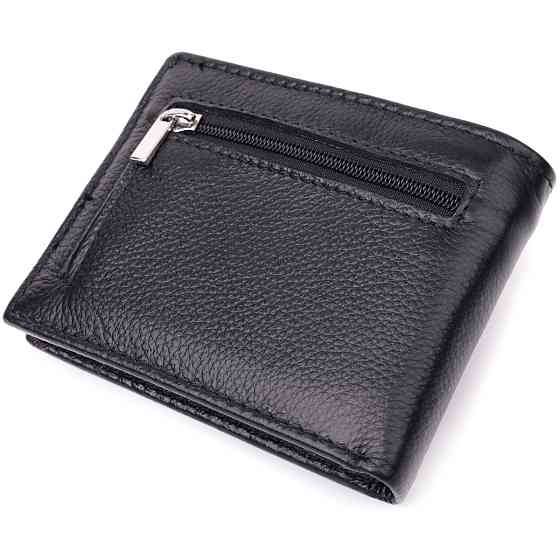 Отличный зажим из натуральной кожи Черный (ST Leather) Киев