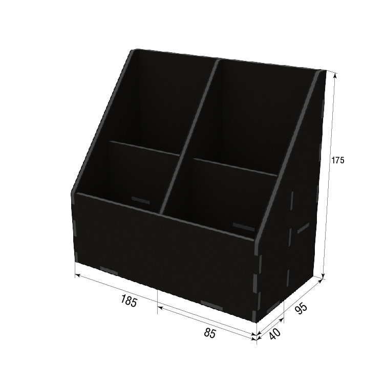 Органайзер EKOSTAR для чая и пакетов 80х120 - 4 ячейки чёрный Киев - изображение 3