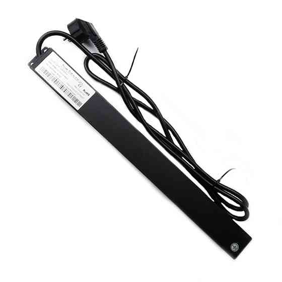 Мережевий фільтр CSV 1U 19" (WT-2261A-GER-9WAY) чорний, 9 розеток без вимикача, довжина кабелю 1.8м Київ