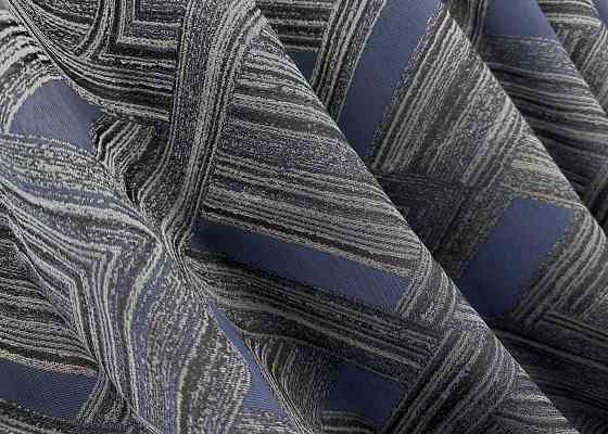 Комплект коротких штор VR-Textil Жакард Mystery № 1627ш Сірий з темно-синім 140х170 см 2 шт (35-0421) Київ