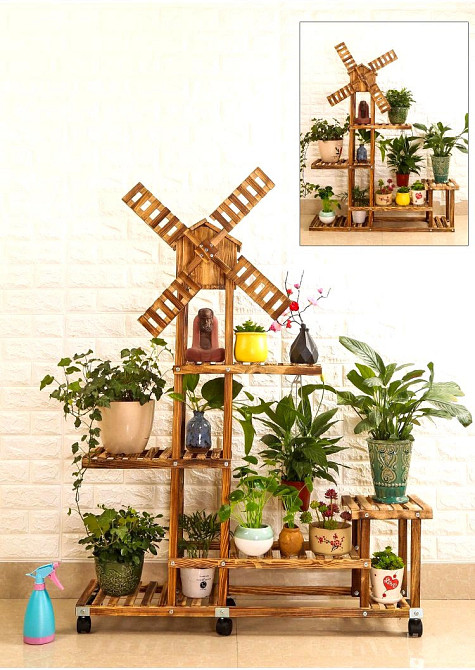 Підставка для квітів "Валанс" на коліщатках капучино Миколаїв - фото 2