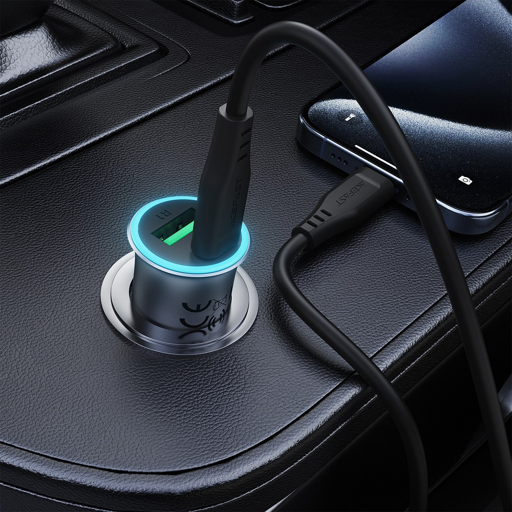 Автомобильное зарядное устройство ACEFAST B16 95W (USB-A+USB-C) dual port metal car charger set (P5) Metal Gray Киев - изображение 7