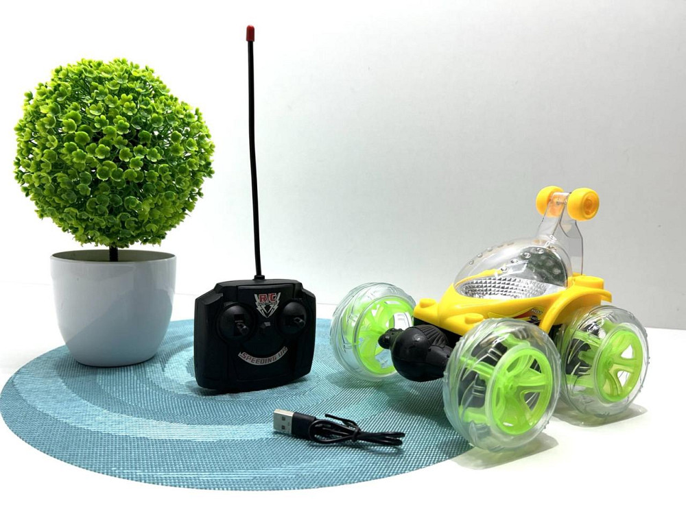 Машина Перевертень трюкова радіокерована зі колесами, що світяться 18 см Жовта (3048) Чернігів - фото 3