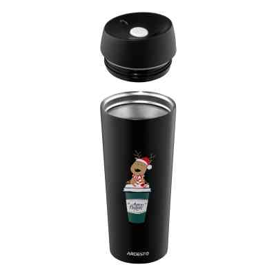 Термокружка Ardesto Coffee Time Reindeer 450мл, нержавіюча сталь, чорний (AR2645RN) Вінниця