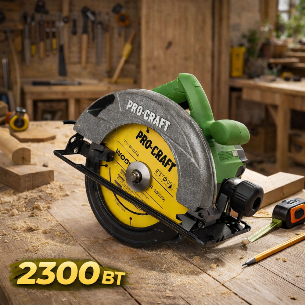 Циркулярна пила Procraft KR-2300 185 мм, Ручна циркулярна пила 2300 Вт, Дискава пила циркулярна Львів - фото 9