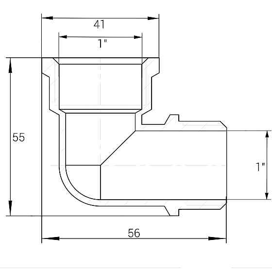 Кутник 1″ВЗ нікельований NL553S OPTIMUM (000030774) Київ