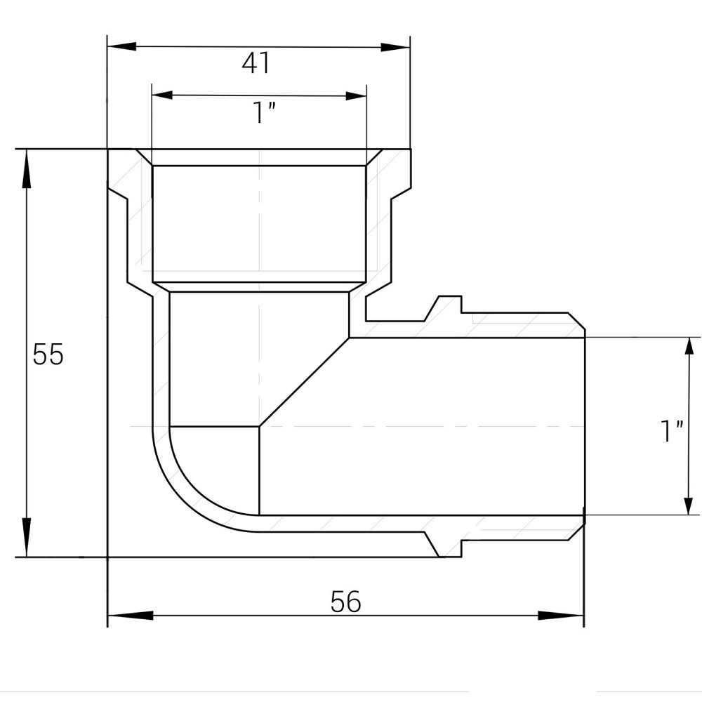 Кутник 1″ВЗ нікельований NL553S OPTIMUM (000030774) Київ - фото 3