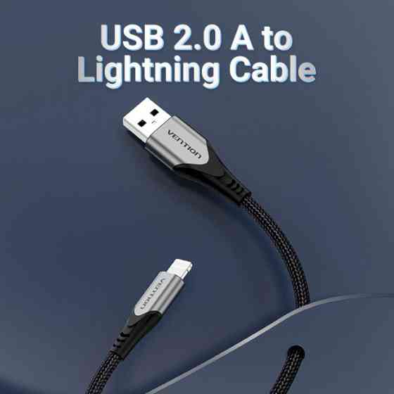Кабель Vention USB 2.0 A - Lightning Cable 2M Gray Aluminum Alloy Type LABHH Одесса
