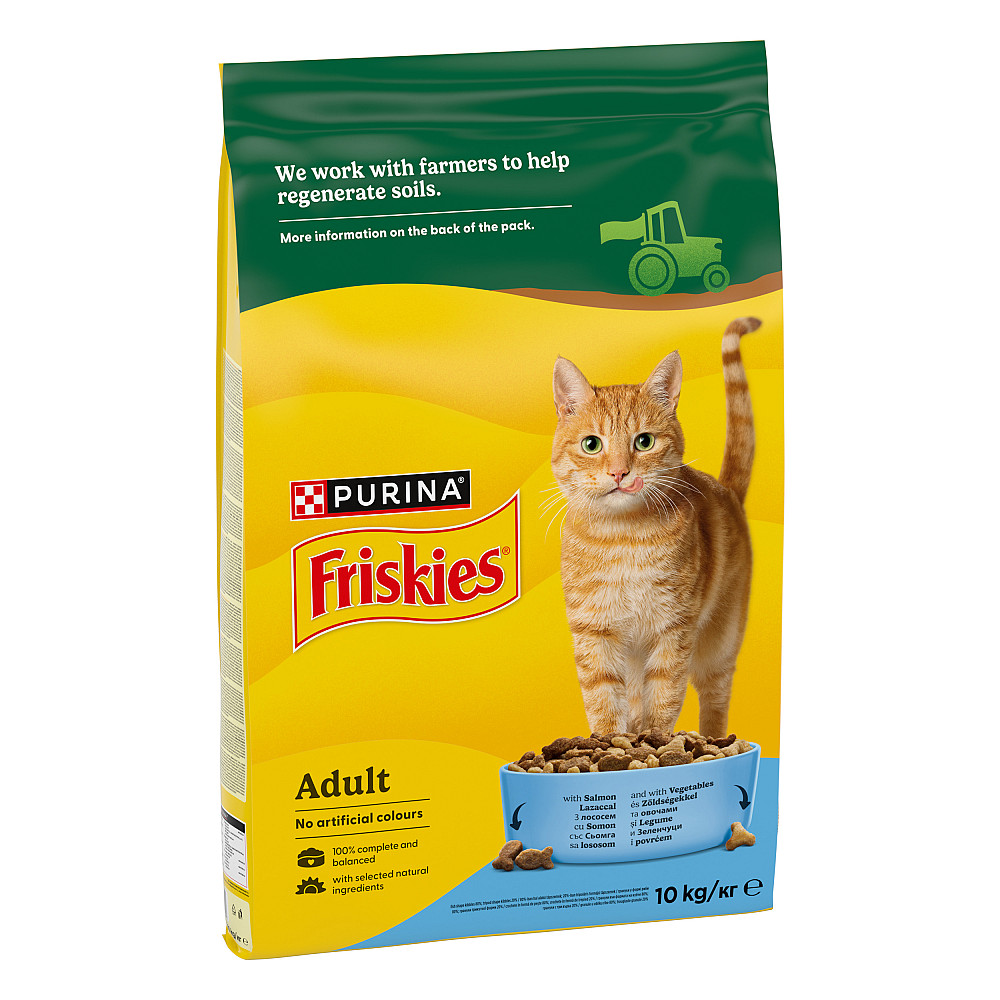 Сухий корм FRISKIES для дорослих котів, з лососем та овочами, 10 кг Київ - фото 3