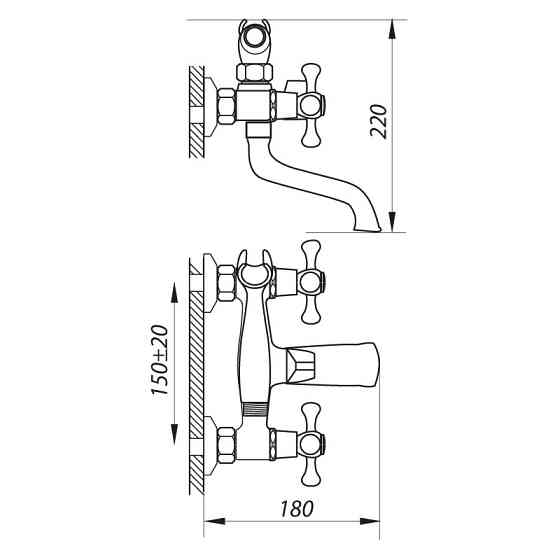 Змішувач для ванни Zerix DAK 722 (ZX3035) Київ