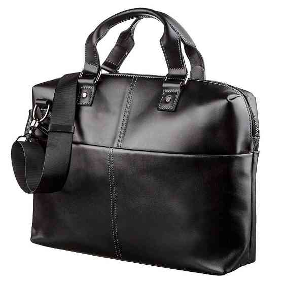 Сумка для ноутбука из гладкой кожи SHVIGEL 11248 Черная Киев