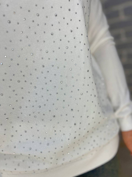 Джемпер женский ACCORDDREAM 9067 тонкий свитер россыпь камней, белый, one size Киев - изображение 3