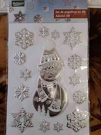 Наклейка новорічна Сніговик Melinera 29 на 41 см сріблястий Київ