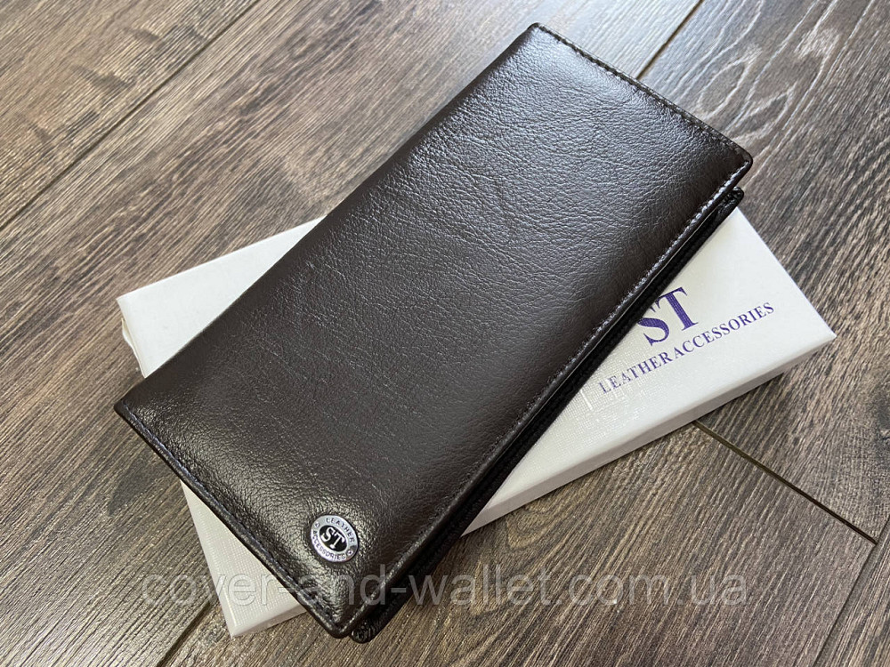 Тонкий шкіряний чоловічий гаманець купюрник на магнітах ST 148 Киев - изображение 9