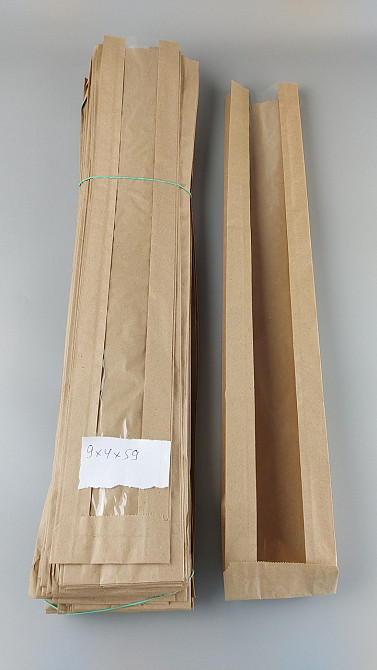 Пакет паперовий з вікном 9*59 см коричневий 1000 шт Харків - фото 4