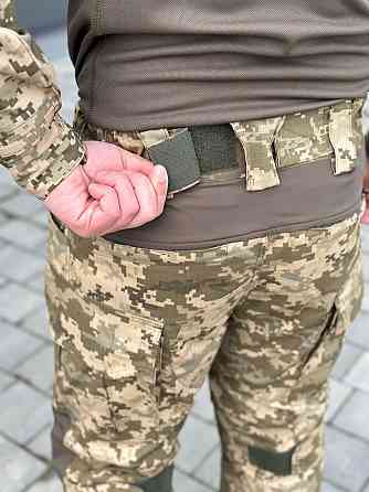 Чоловічі літні армійські посилені штани штурмові піксель ,тактичні шатни ріп стоп з наколінниками і липучками під коліно Львів