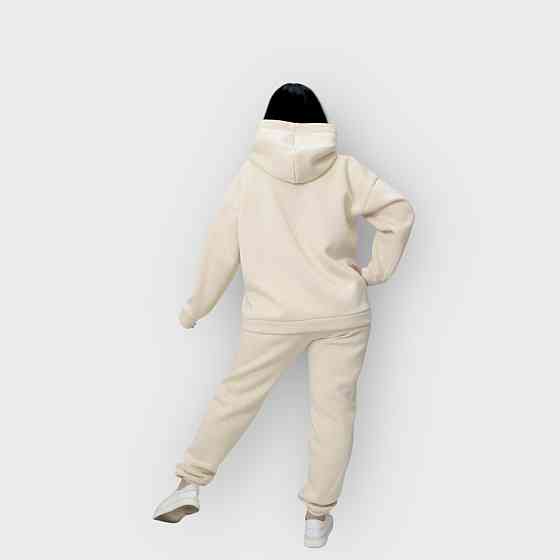 Женский спортивный костюм на флисе Молочный M-L Харьков