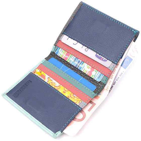 Жіночий гаманець з оригінальною монетницею з натуральної шкіри ST Leather 19508 Різнокольоровий Київ