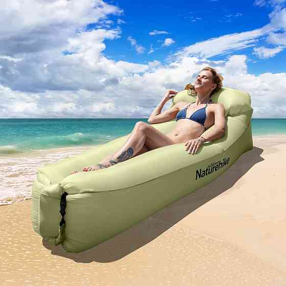 Матрац, ламзак надувний Naturehike NH20FCD06, 180х70х52 см, оливковий, має чохол-рюкзак Київ