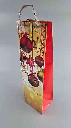 Пакет новорічний паперовий під пляшки-025 (12 шт.) Харків