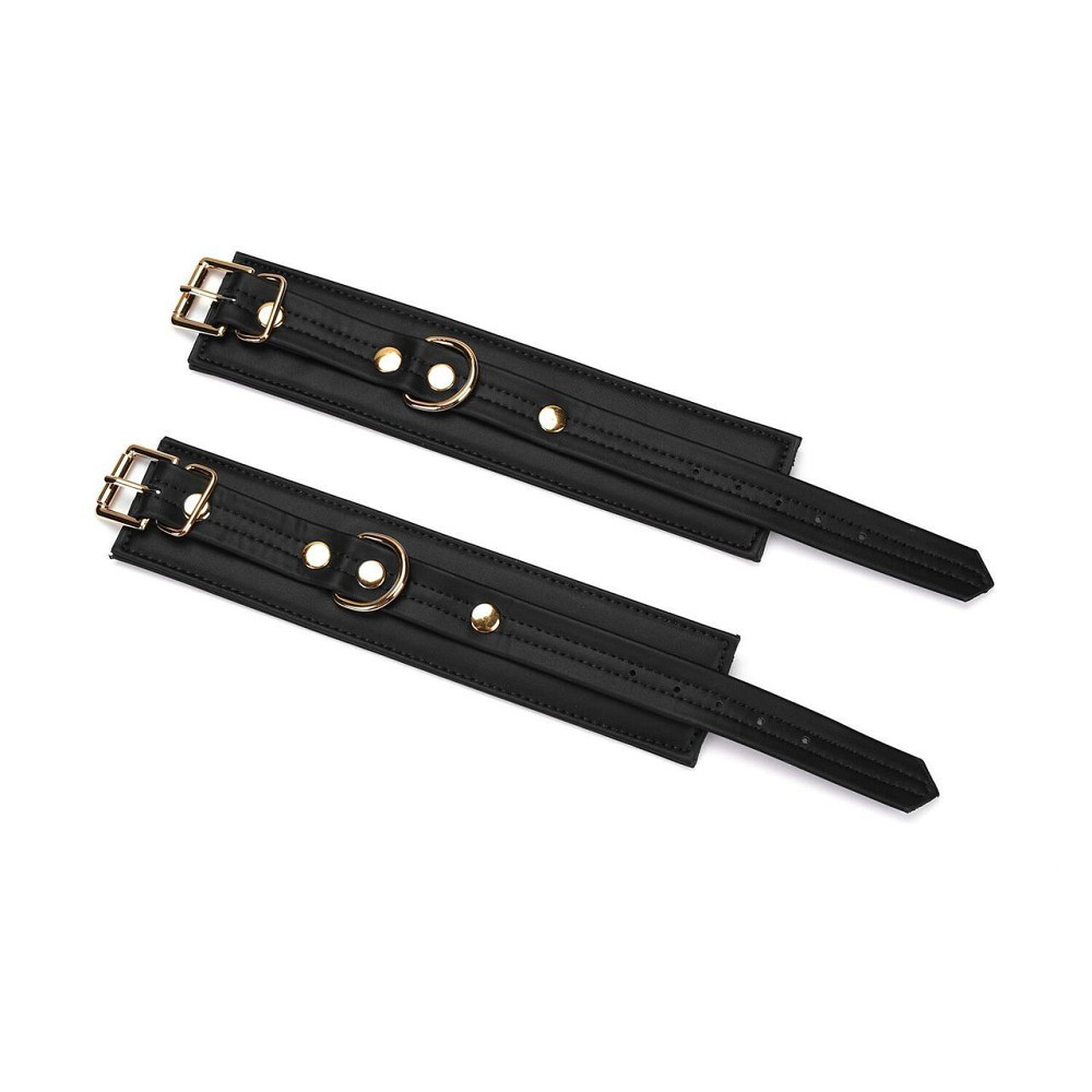 Наручники з ланцюжком Liebe Seele Black Organosilicon Wrist Cuff, екошкіра Sex Aura Київ - фото 4