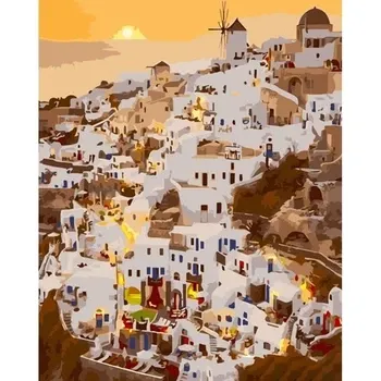 Набір для розпису по номерах Казковий Санторіні Strateg розміром 40х50 см (GS1285), шт Київ - фото 1