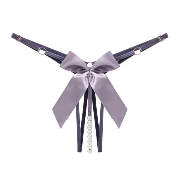 Труси з бусинками еротичні сексуальні жіночі one size бузковий Київ - фото 2