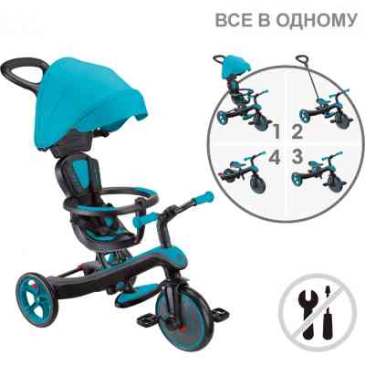 Детский велосипед Globber Explorer Trike 4 в 1, бирюзовый (634-105) Винница