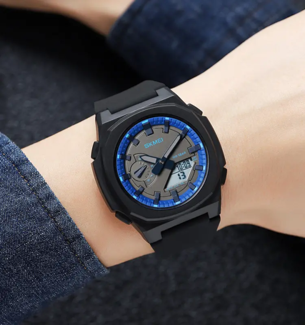 Годинники чоловічі наручні Skmei 2091 (Чорний/Синій/Білий) Вінниця - фото 5