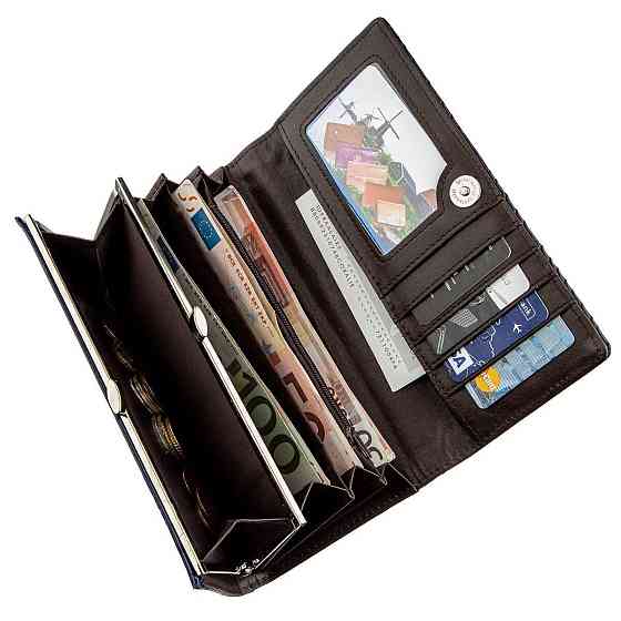 Кошелек женский из гладкой экокожи KIVI 19076 Синий Киев