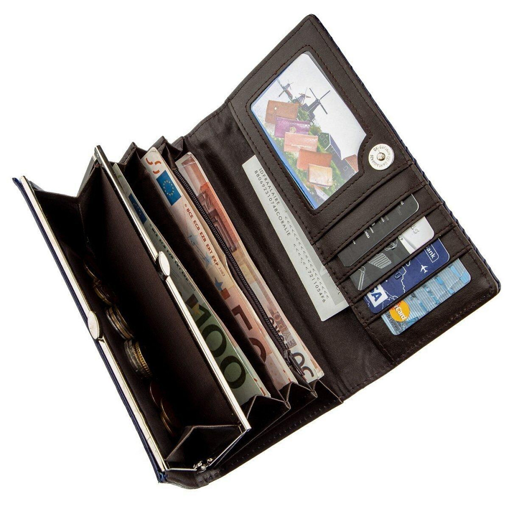 Кошелек женский из гладкой экокожи KIVI 19076 Синий Киев - изображение 3