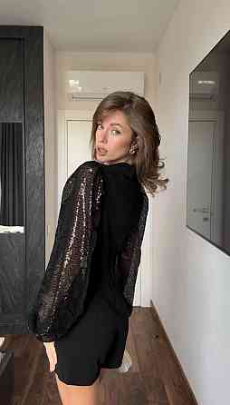 Жіночий стильний привабливий комбінезон із паєтками креп дайвінг 46/48 Одеса