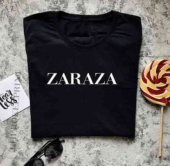 Женская\Мужская футболка с надписью ZARAZA Черновцы