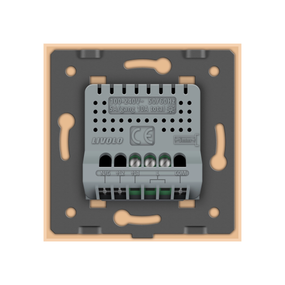 Розумний сенсорний ZigBee вимикач 1 сенсор Livolo золото скло (VL-C7FC1Z-2AP) Коломыя