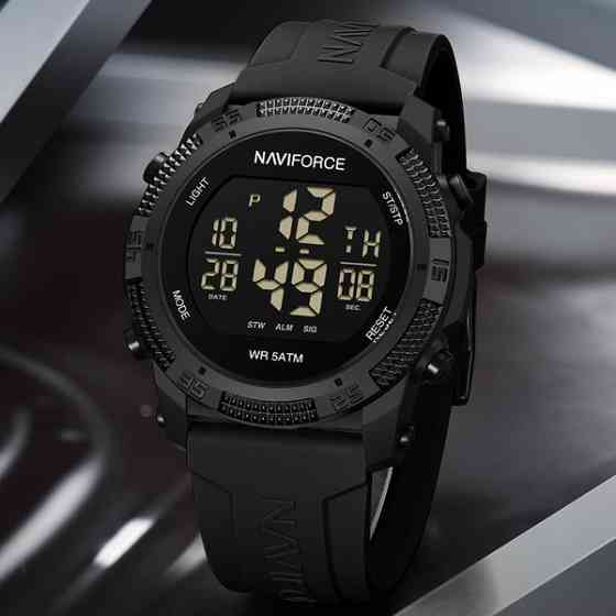 Годинник чоловічий водостійкий тактичний Naviforce Europe Black Paracord (2 ремінці) Чорний Вінниця