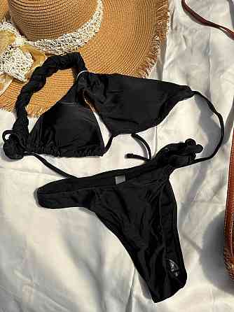 Жіночий роздільний купальник асиметричний Чорний M Харків