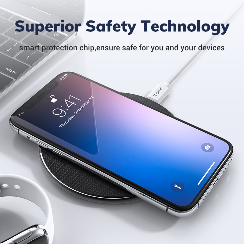 Бездротовий зарядний пристрій Topk Wireless Charger B01W (Червоне) Миколаїв - фото 4