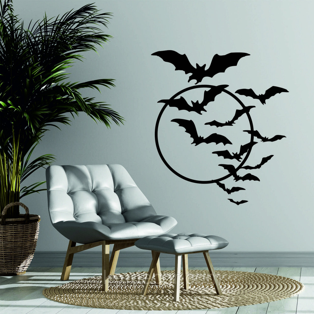 Декоративне настінне Панно «Кажани», Декор на стіну 90*80 см, Чорний Київ - фото 3