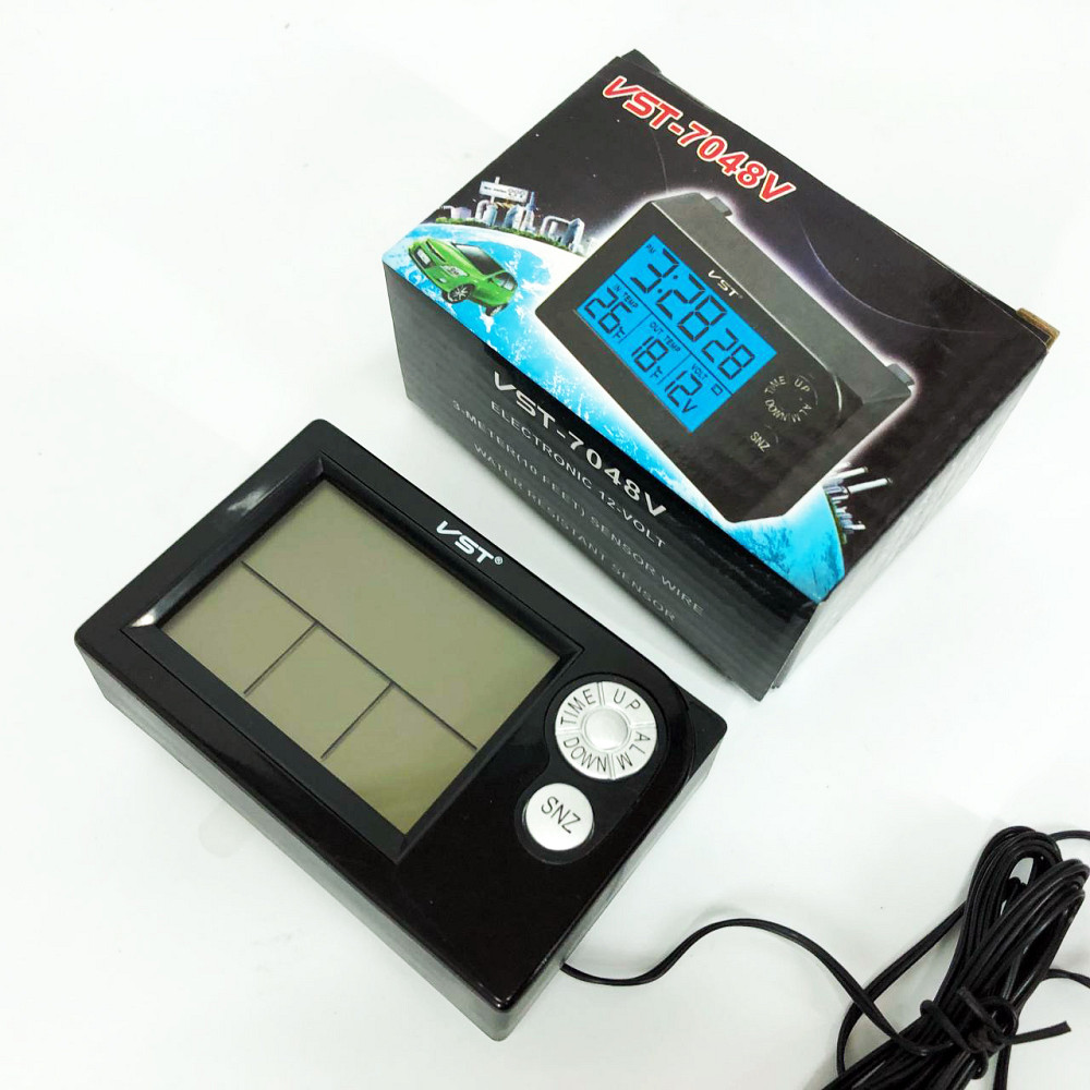 Годинник автомобільний електронні автогодинник VST-7048V для ВАЗ з вольтметром, температурою MG-51 Львів - фото 8
