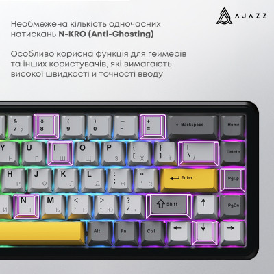 Клавиатура Ajazz AK680 MAX Magnetic Switch RGB USB Black (AK680-M-BGY-AW) Винница - изображение 6
