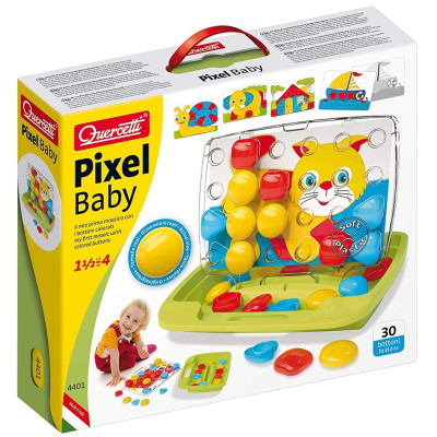 Набір для творчості Quercetti мозаїка 30 великих фішок + дошка-кейс (4401-Q) Вінниця - фото 1