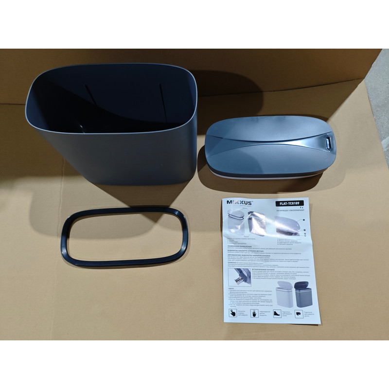 Овальное сенсорное мусорное ведро Mixxus Flat-TC0109 графит 9 л Харьков - изображение 8