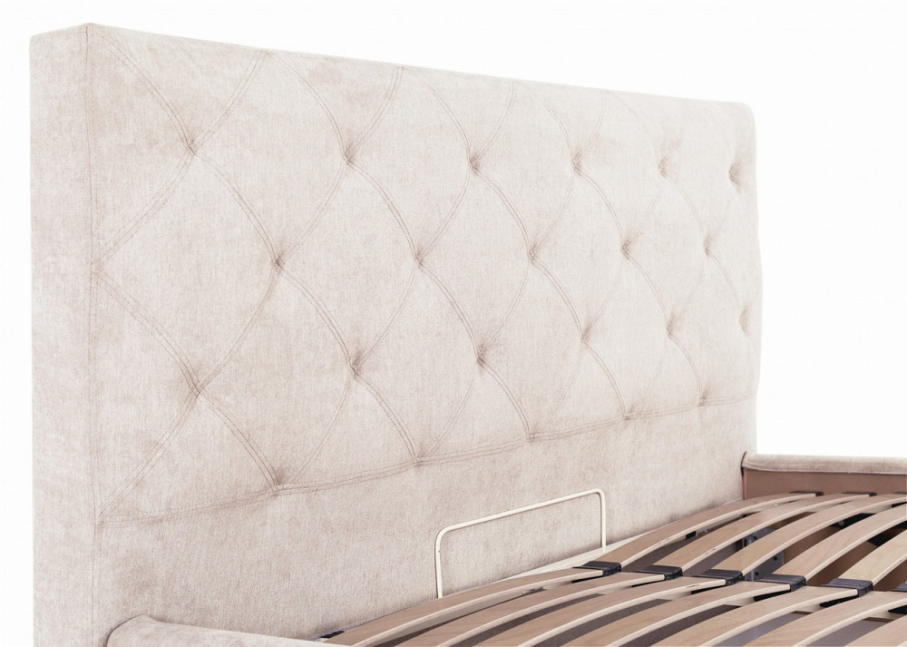 Ліжко Двоспальне Bristol VIP 180 х 200 см Місті Milk З додатковою металевою цільнозварною рамою Бежевий Дніпро - фото 14