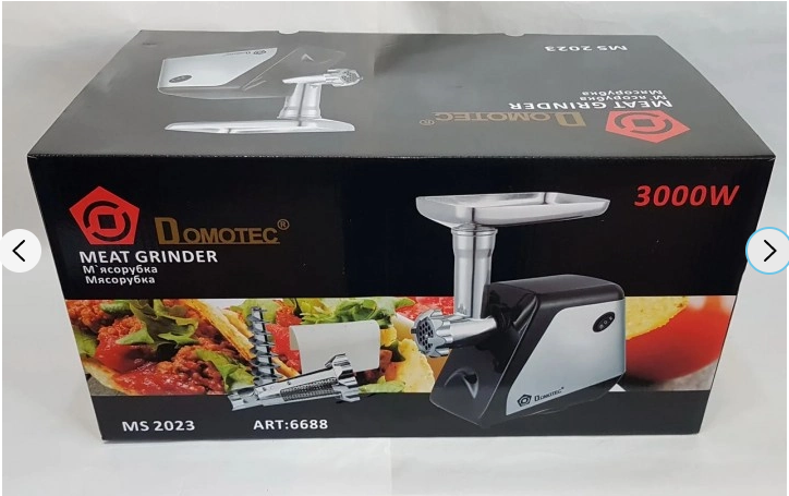 Електрична м’ясорубка Domotec MS-2023 3000 Вт з реверсом, насадками для ковбас, кеббе та соку Одеса - фото 5