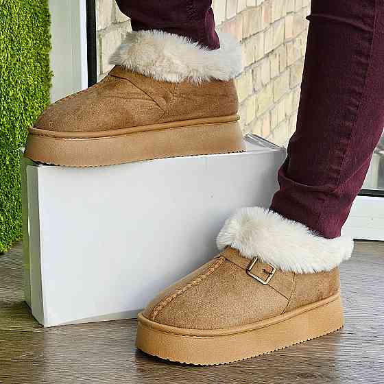 Зимові жіночі Уги Руді Чобітки з Хутром Теплі Коричневі (розміри: 36,37,38,39,40,41) Дніпро