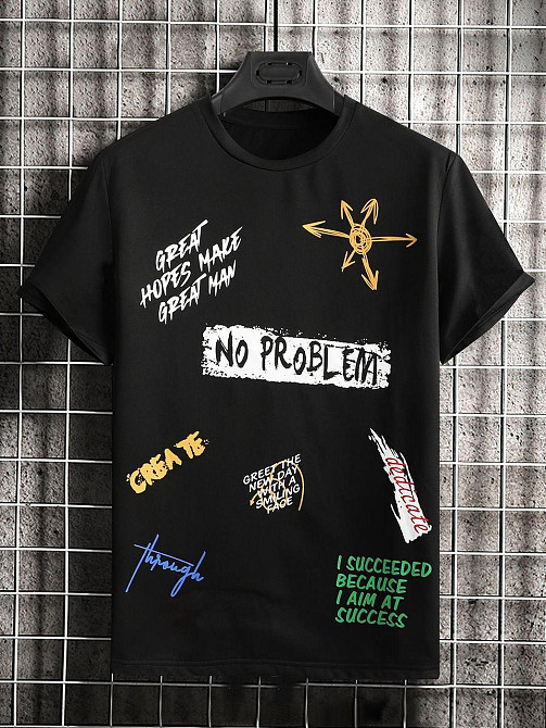 Футболка мужская с принтом  42 Черная 2664090236 Днепр - изображение 1