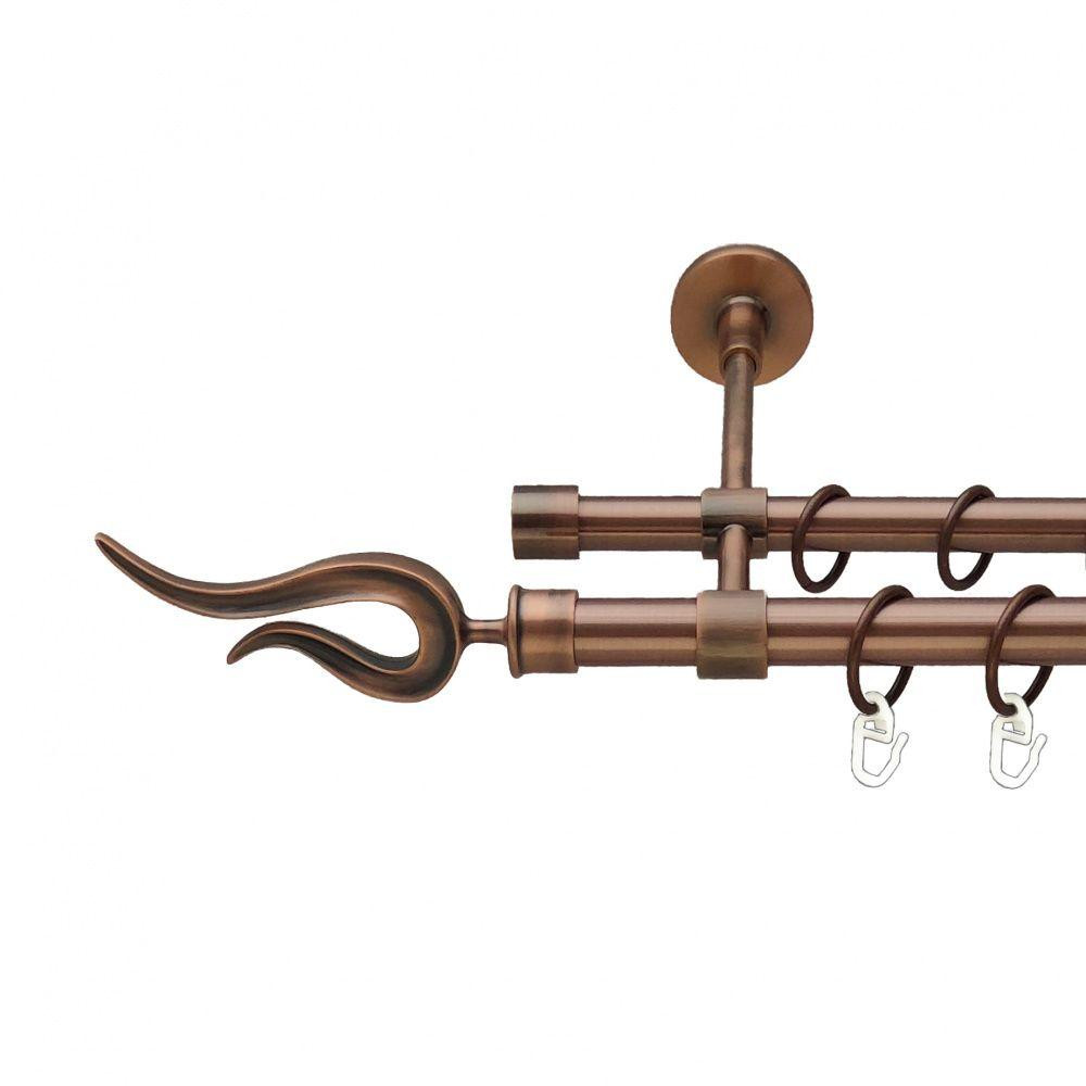 Карниз Orvit Віоло металевий дворядний закритий гладка труба кільце металеве Мідь 19\16 мм 240 см (00-00011945) Львів - фото 1