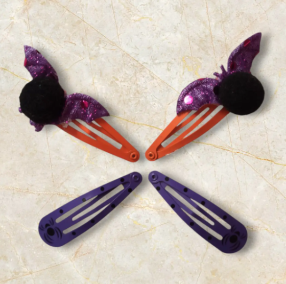 Заколки на Хелловін з декором Кажани one size різнобарвний Київ