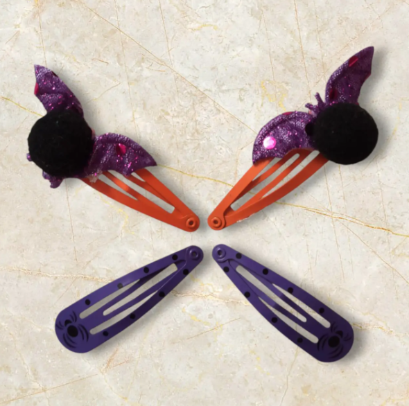 Заколки на Хелловін з декором Кажани one size різнобарвний Київ - фото 3